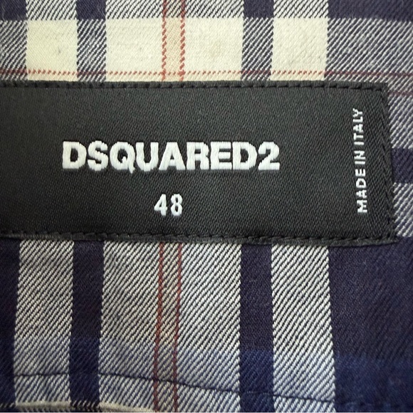 DSQUARED2 Other - DSQUARED2 Sz 48 XL Made in Italy Men's Plaid 100% Cotton Long Sleeve Shirt